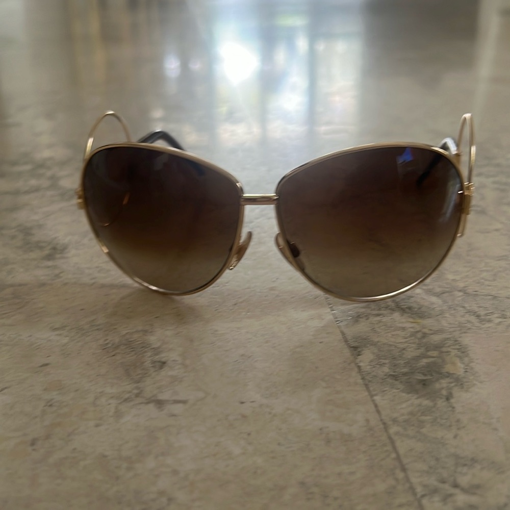 Dolce and Gabbana gold framed sunglasses